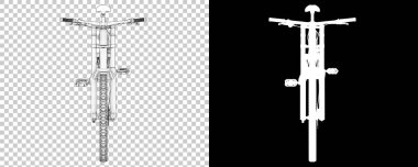 Dağ bisikleti beyaz arka planda izole edilmiş. 3d görüntüleme, illüstrasyon