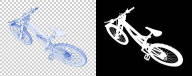 Dağ bisikleti beyaz arka planda izole edilmiş. 3d görüntüleme, illüstrasyon