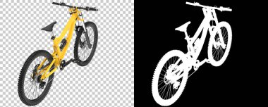 Dağ bisikleti beyaz arka planda izole edilmiş. 3d görüntüleme, illüstrasyon