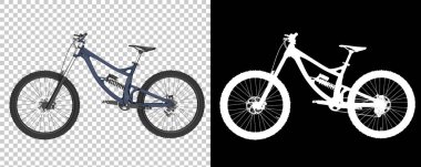 Dağ bisikleti beyaz arka planda izole edilmiş. 3d görüntüleme, illüstrasyon