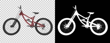 Dağ bisikleti beyaz arka planda izole edilmiş. 3d görüntüleme, illüstrasyon