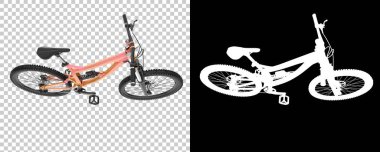 Dağ bisikleti beyaz arka planda izole edilmiş. 3d görüntüleme, illüstrasyon