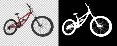 Dağ bisikleti beyaz arka planda izole edilmiş. 3d görüntüleme, illüstrasyon