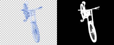 Dağ bisikleti beyaz arka planda izole edilmiş. 3d görüntüleme, illüstrasyon