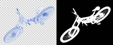 Dağ bisikleti beyaz arka planda izole edilmiş. 3d görüntüleme, illüstrasyon