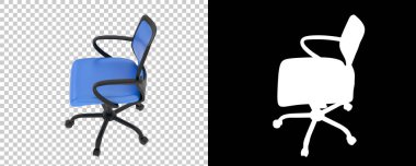 Şeffaf ve siyah arkaplan üzerine ofis sandalyesi