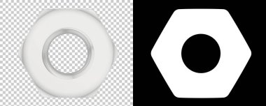 Metal ceviz beyaz arka planda izole edilmiş. 3d görüntüleme - illüstrasyon