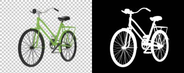 Beyaz arka planda izole edilmiş eski bisiklet. 3d görüntüleme, illüstrasyon