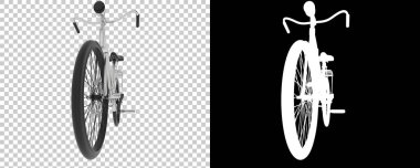 Beyaz arka planda izole edilmiş eski bisiklet. 3d görüntüleme, illüstrasyon