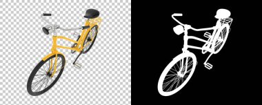 Beyaz arka planda izole edilmiş eski bisiklet. 3d görüntüleme, illüstrasyon