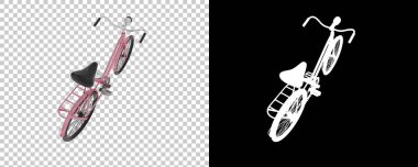 Beyaz arka planda izole edilmiş eski bisiklet. 3d görüntüleme, illüstrasyon