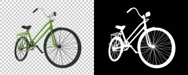 Beyaz arka planda izole edilmiş eski bisiklet. 3d görüntüleme, illüstrasyon