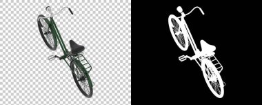 Beyaz arka planda izole edilmiş eski bisiklet. 3d görüntüleme, illüstrasyon