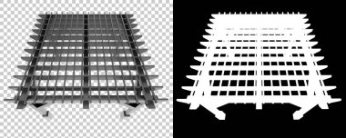 Pergola siyah ve şeffaf arkaplanda izole edildi. 3d görüntüleme - illüstrasyon