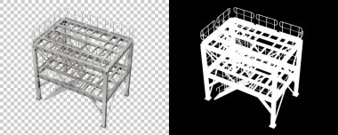 Arka planda sanayi platformu izole edilmiş. 3d görüntüleme - illüstrasyon