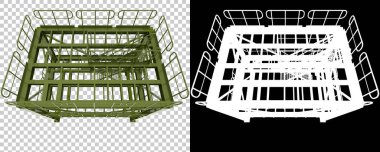 Arka planda sanayi platformu izole edilmiş. 3d görüntüleme - illüstrasyon