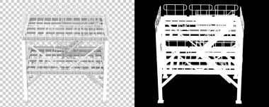 Arka planda sanayi platformu izole edilmiş. 3d görüntüleme - illüstrasyon