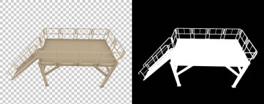 Arka planda sanayi platformu izole edilmiş. 3d görüntüleme - illüstrasyon