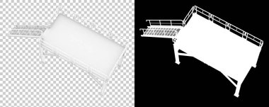 Arka planda sanayi platformu izole edilmiş. 3d görüntüleme - illüstrasyon