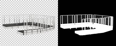 Arka planda sanayi platformu izole edilmiş. 3d görüntüleme - illüstrasyon