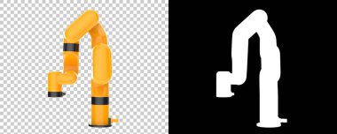 Fütürist robot kollarının 3 boyutlu çizimi izole edildi 