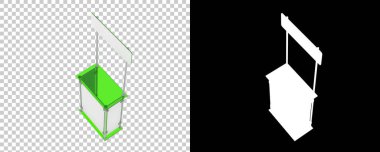 Promosyon kabini arka planda izole edildi. 3d görüntüleme - illüstrasyon