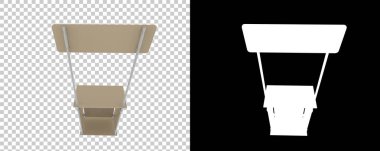 Promosyon kabini arka planda izole edildi. 3d görüntüleme - illüstrasyon