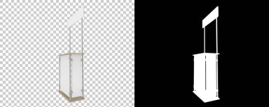 Promosyon kabini arka planda izole edildi. 3d görüntüleme - illüstrasyon