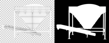 Arka planda endüstriyel huni görüntüsü izole edildi. Büyük yayınlar ya da baskılar için ideal. 3d görüntüleme - illüstrasyon