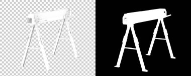 Testere atı beyaz arkaplanda izole edildi, 3d görüntüleme - illüstrasyon