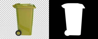 Plastik çöp kutusu kapanıyor.