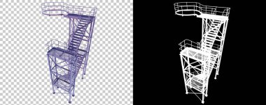 Silo merdivenlerinin 3D görüntüsü