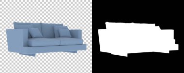 Arka planda izole kanepe. 3d görüntüleme - illüstrasyon 