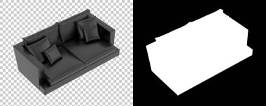 Arka planda izole kanepe. 3d görüntüleme - illüstrasyon 