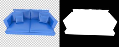 Arka planda izole kanepe. 3d görüntüleme - illüstrasyon 