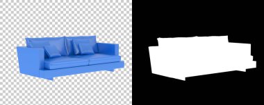 Arka planda izole kanepe. 3d görüntüleme - illüstrasyon 