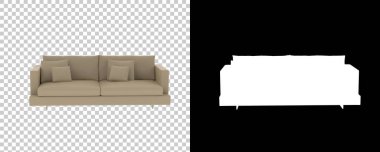 Arka planda izole kanepe. 3d görüntüleme - illüstrasyon 