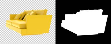 Arka planda izole kanepe. 3d görüntüleme - illüstrasyon 