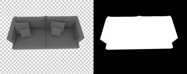 Arka planda izole kanepe. 3d görüntüleme - illüstrasyon 