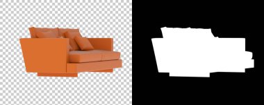 Arka planda izole kanepe. 3d görüntüleme - illüstrasyon 