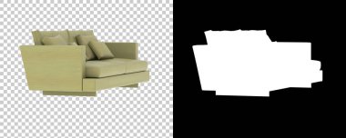 Arka planda izole kanepe. 3d görüntüleme - illüstrasyon 