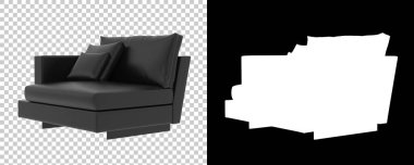 Arka planda izole kanepe. 3d görüntüleme - illüstrasyon 