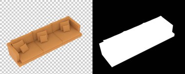 Arka planda izole kanepe. 3d görüntüleme - illüstrasyon 