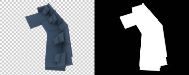 Arka planda izole kanepe. 3d görüntüleme - illüstrasyon 