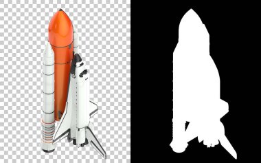 Roket uzay gemisi siyah ve beyaz arkaplanda