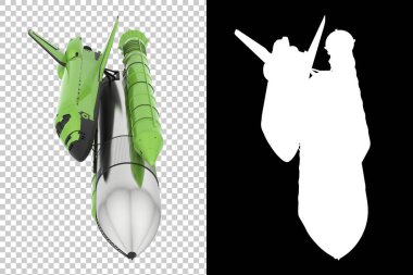 Roket uzay gemisi siyah ve beyaz arkaplanda