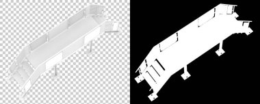 Sanayi platformu siyah ve şeffaf arka planda izole edildi. 3d görüntüleme - illüstrasyon