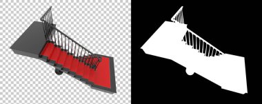 Arka planda izole edilmiş merdivenler, resimlendirilmiş 3D