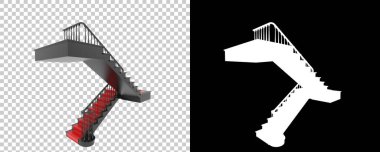 Arka planda izole edilmiş merdivenler, resimlendirilmiş 3D