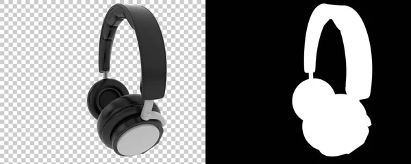 检查过的和黑色耳机的3D说明 — 图库照片